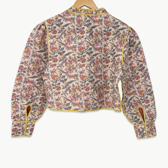NWOT LLANI x Free People Sofi Reversible Floral Jacket | Small | Ivory/Coral - Picture 9 of 15